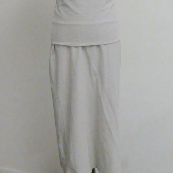 Tehen Par Poles light gray stretch midi skirt M